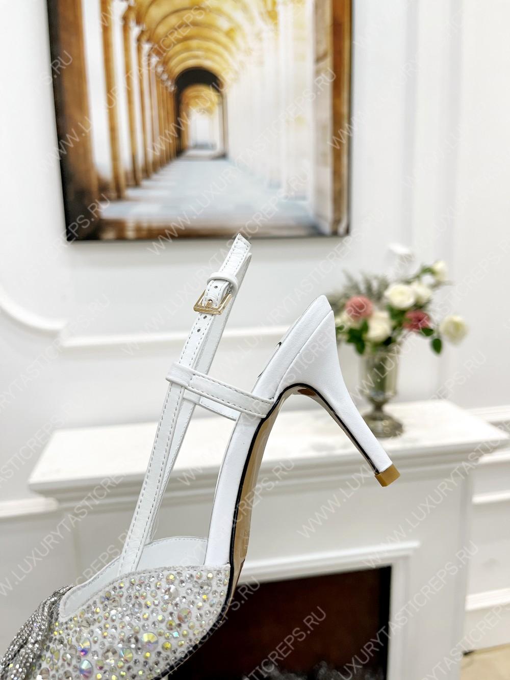 VALENTINO VLOGO SIGNATURE SLINGBACK PUMP SILVER ZW2S0R01MZF0NO