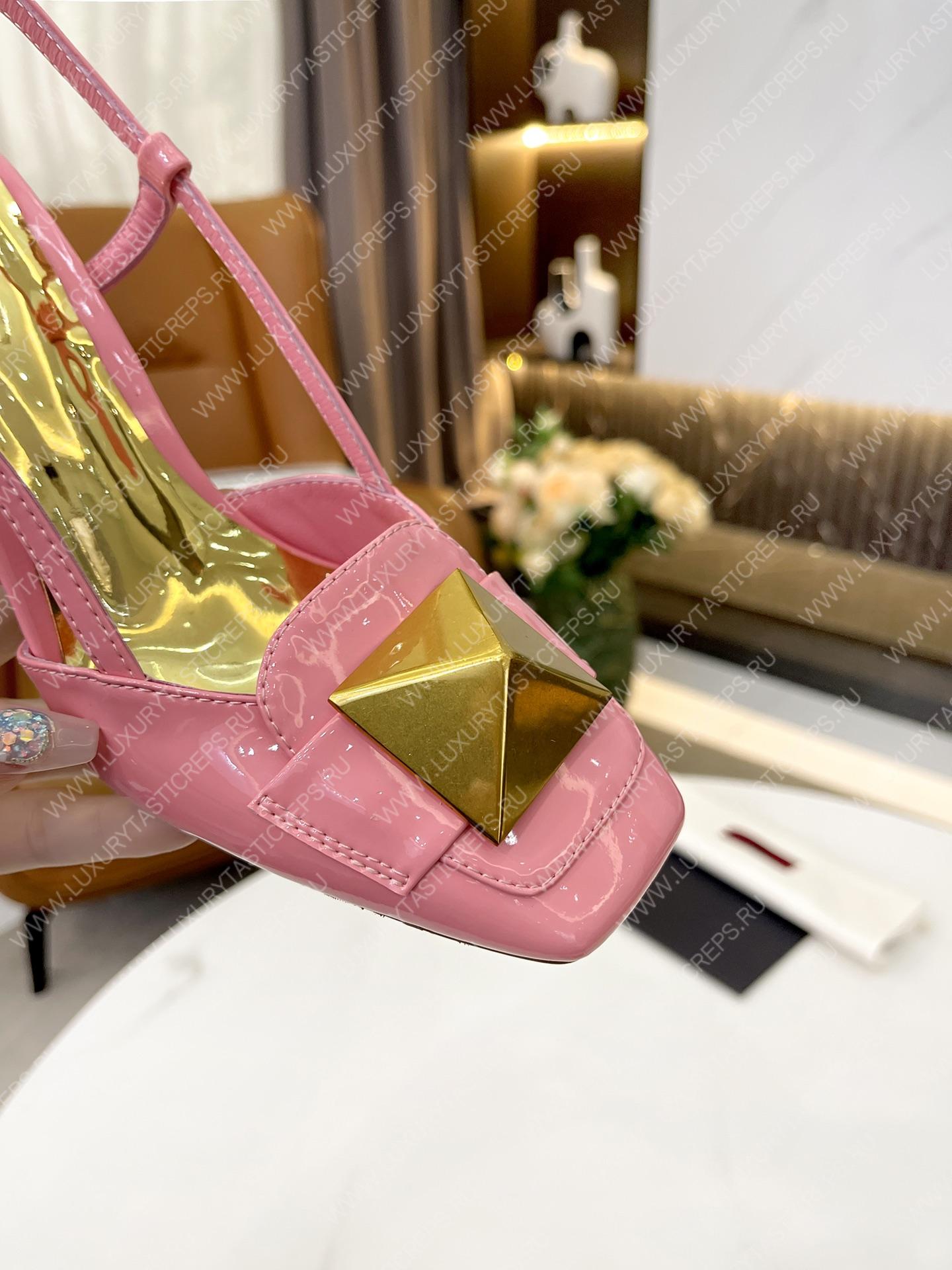 VALENTINO ONE STUD LEATHER SLINGBACK PUMP PINK 1W2S0ER2LAFGF9