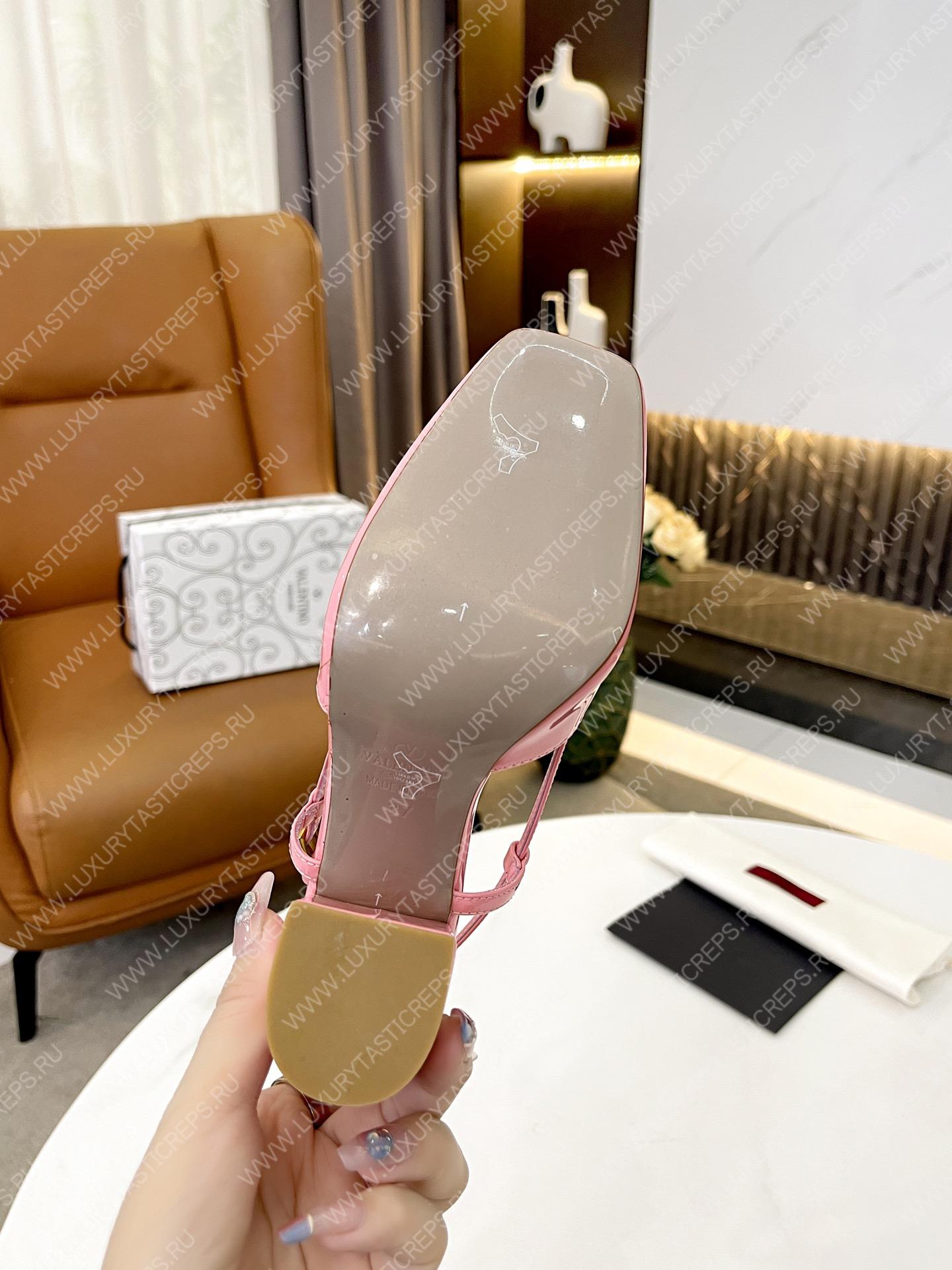 VALENTINO ONE STUD LEATHER SLINGBACK PUMP PINK 1W2S0ER2LAFGF9