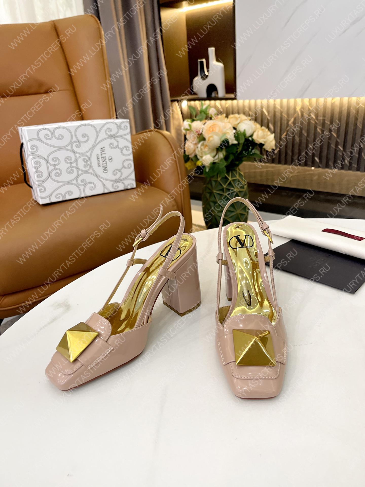 VALENTINO ONE STUD LEATHER SLINGBACK ROSE CANNELLE 1W2S0ER2LAFGF9