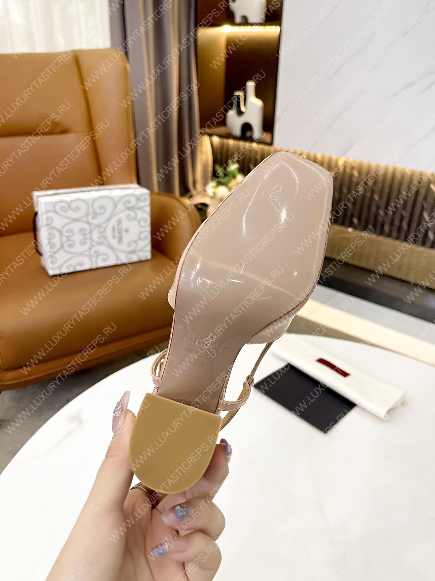 VALENTINO ONE STUD LEATHER SLINGBACK ROSE CANNELLE 1W2S0ER2LAFGF9