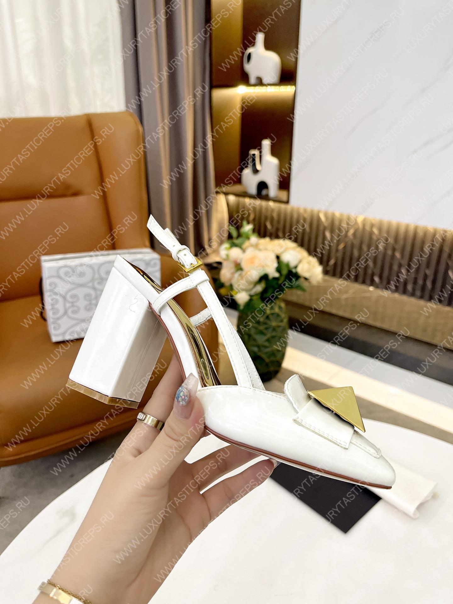 VALENTINO ONE STUD LEATHER SLINGBACK WHITE 1W2S0ER2LAFGF9