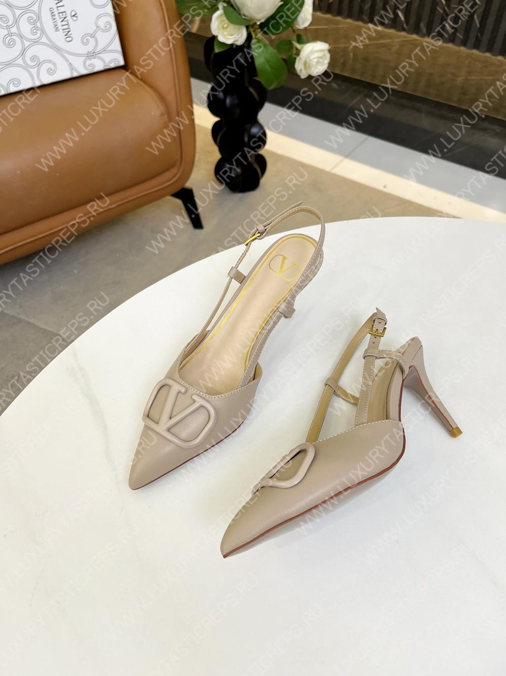VALENTINO VLOGO SIGNATURE SLINGBACK PUMP POUDRE 2W2S0R01TMK