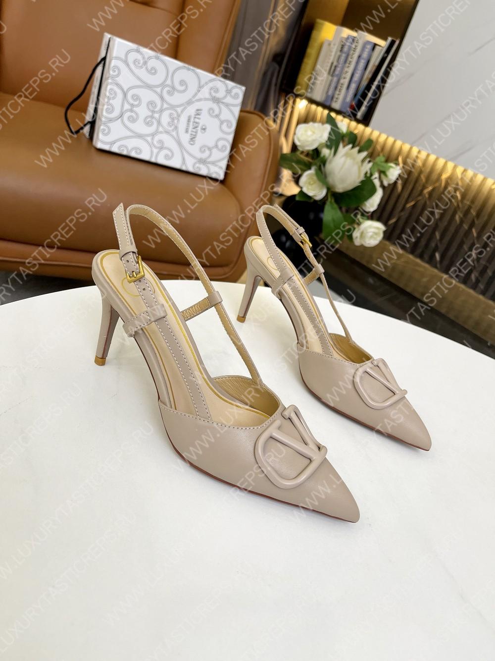 VALENTINO VLOGO SIGNATURE SLINGBACK PUMP POUDRE 2W2S0R01TMK