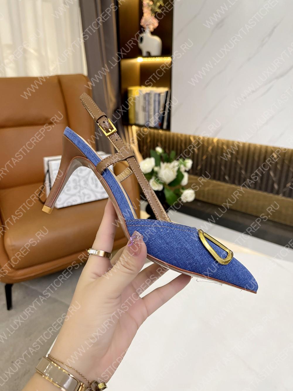 VALENTINO VLOGO SIGNATURE SLINGBACK PUMP BLUE 2W2S0R01TMK