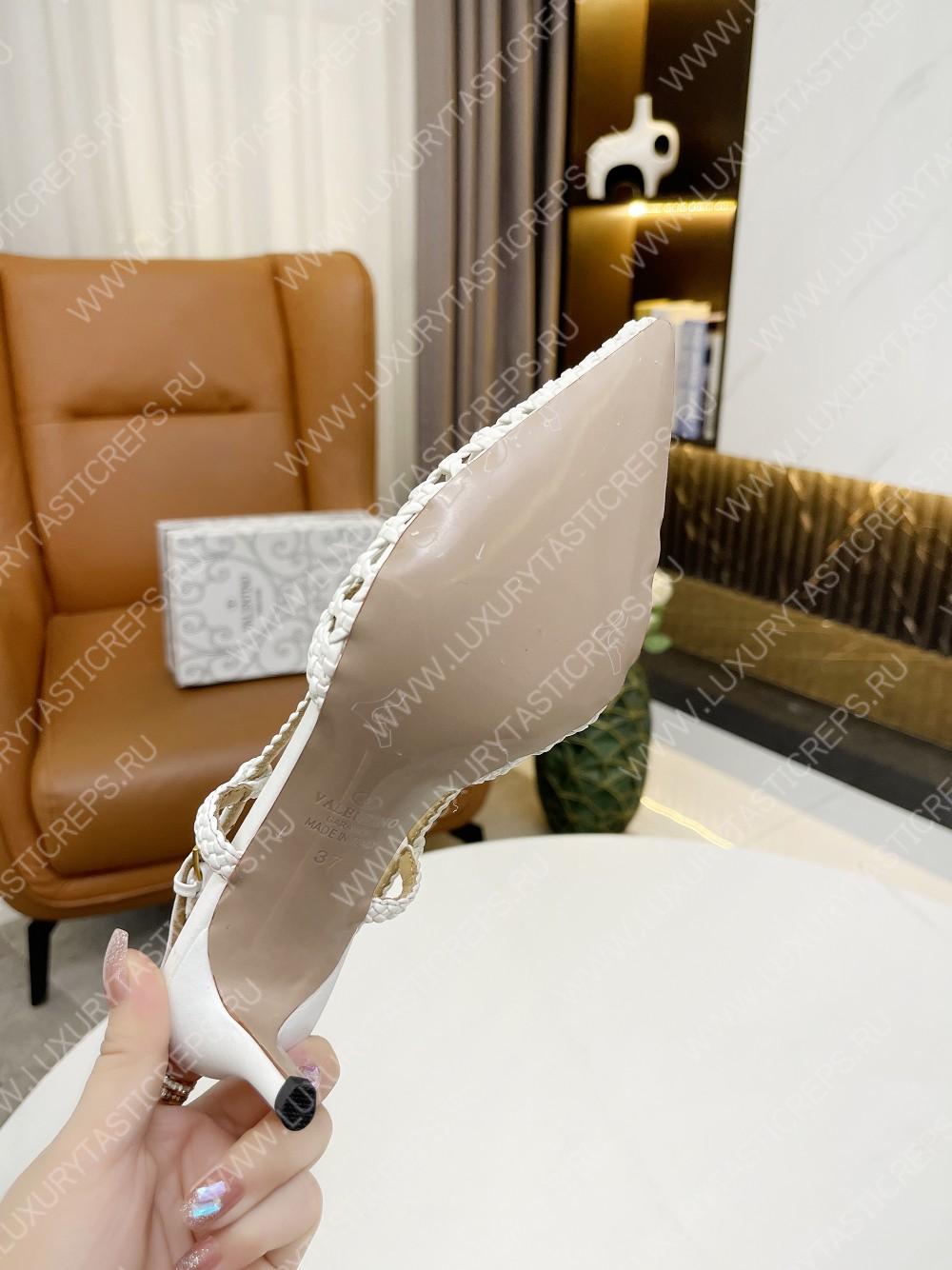 VALENTINO VLOGO SIGNATURE SLINGBACK PUMP WHITE 2W2S0R01TMK