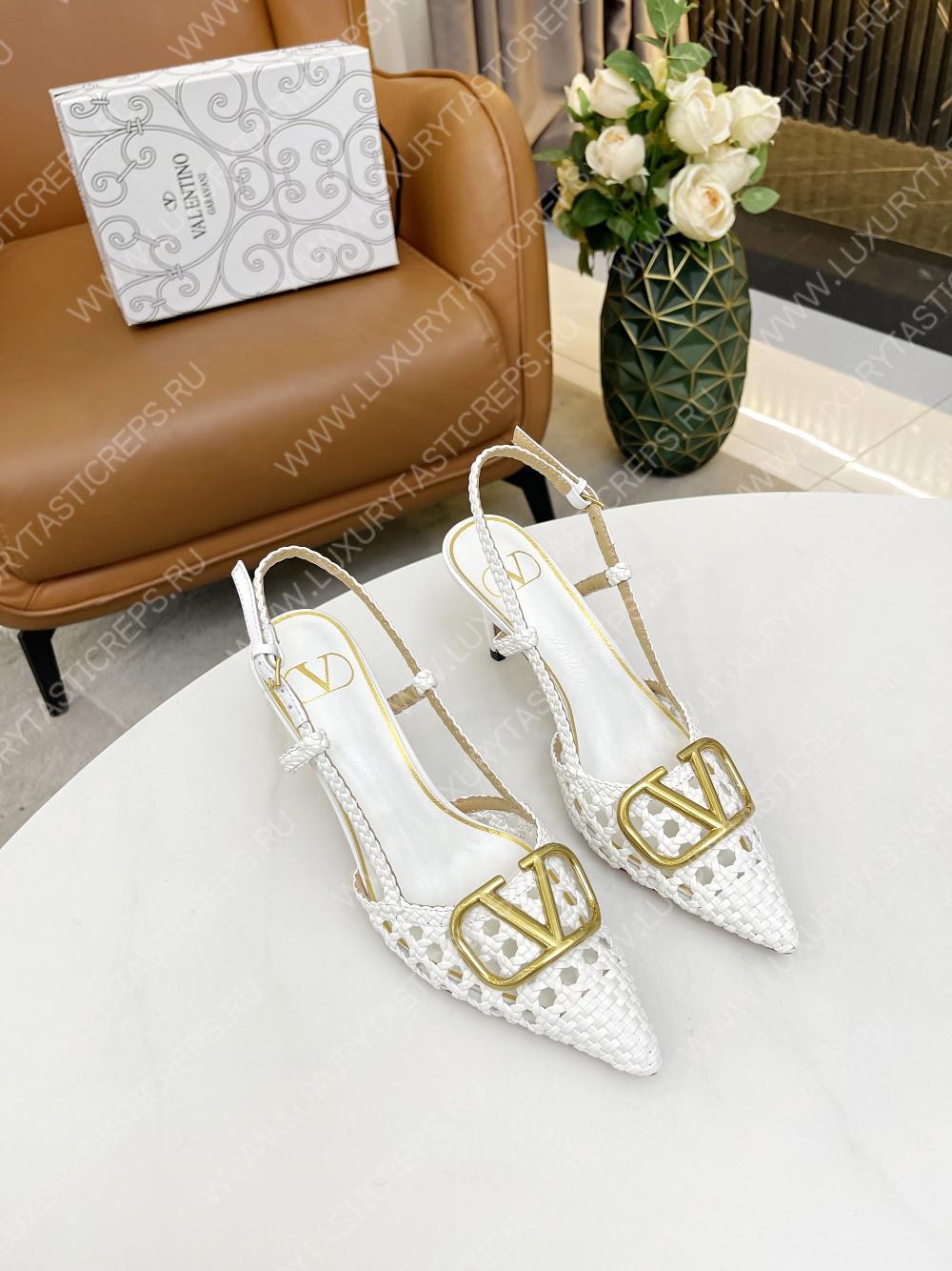VALENTINO VLOGO SIGNATURE SLINGBACK PUMP WHITE 2W2S0R01TMK