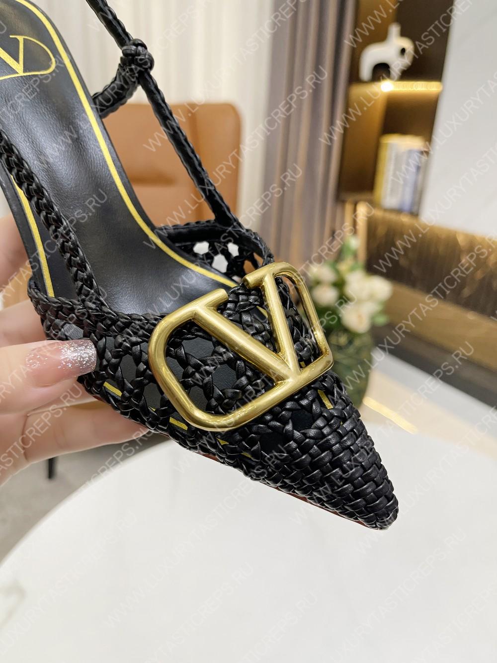 VALENTINO VLOGO SIGNATURE SLINGBACK PUMP BLACK 2W2S0R01TMK
