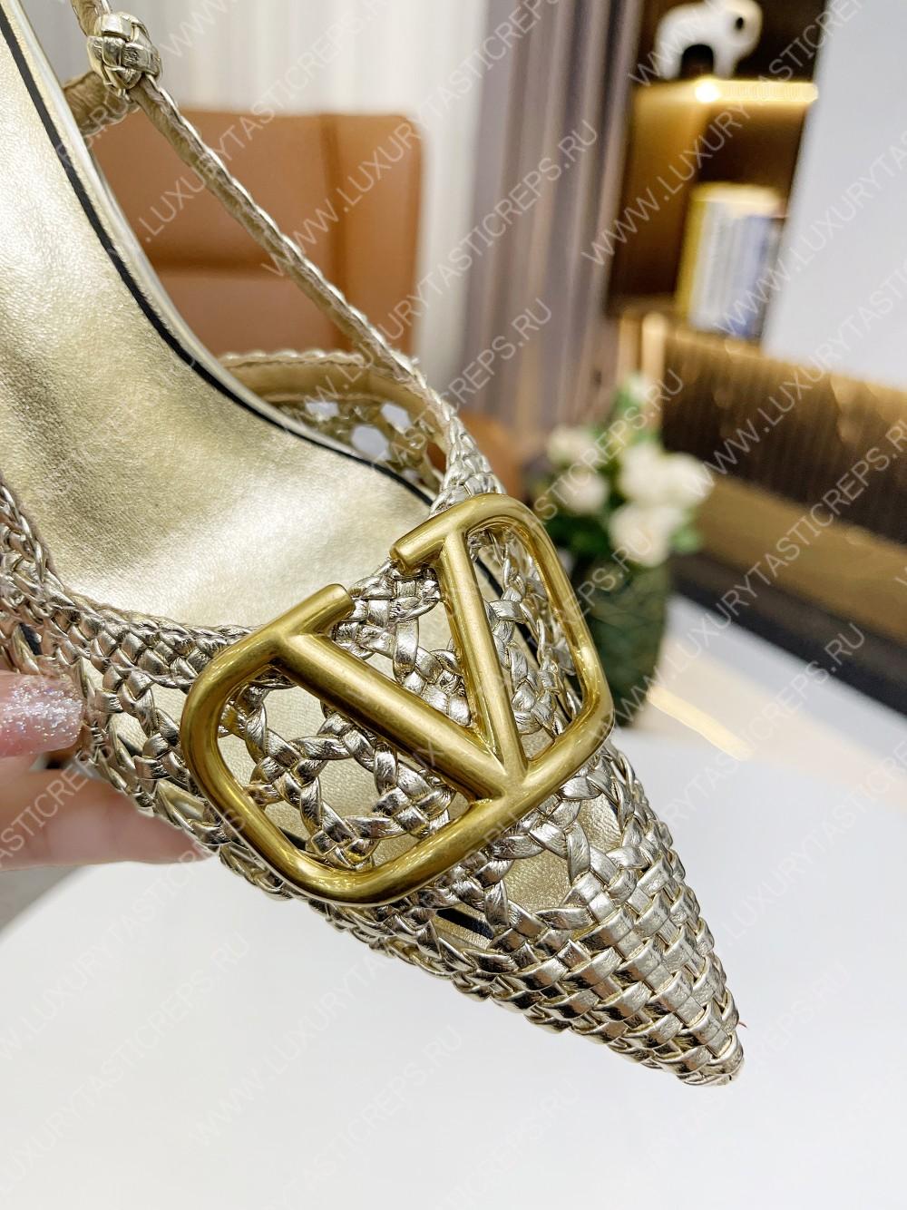 VALENTINO VLOGO SIGNATURE SLINGBACK PUMP PLATINUM 2W2S0R01TMK