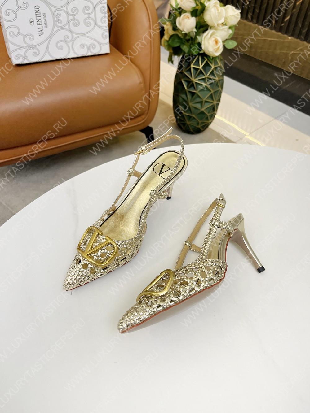 VALENTINO VLOGO SIGNATURE SLINGBACK PUMP PLATINUM 2W2S0R01TMK
