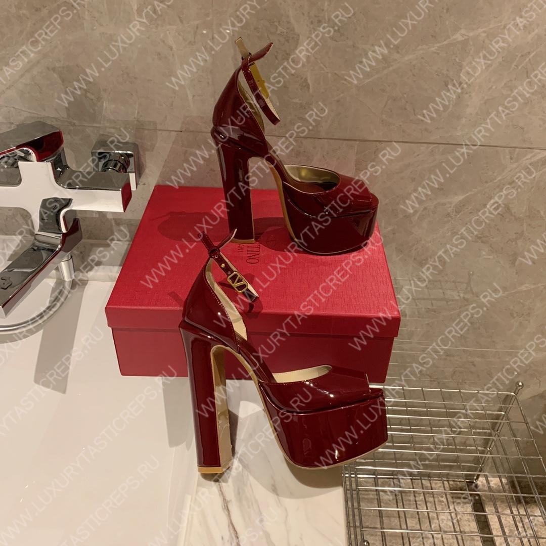 VALENTINO TAN-GO PLATFORM SANDAL VINE RED 1W2S0FE0VNE_I16