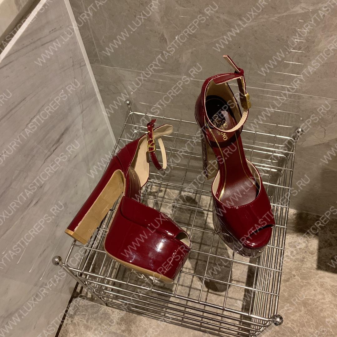 VALENTINO TAN-GO PLATFORM SANDAL VINE RED 1W2S0FE0VNE_I16