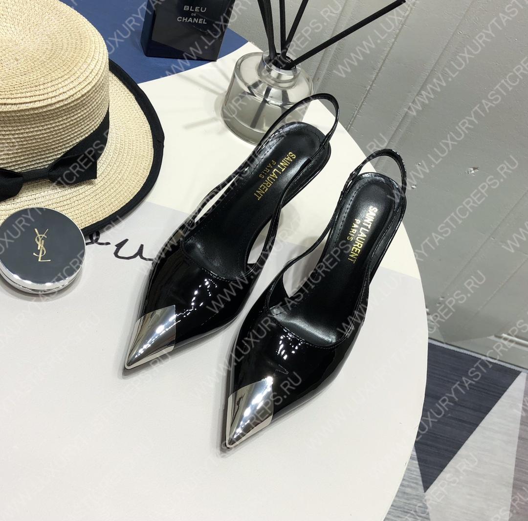 YVES SAINT LAURENT KISS SLINGBACK PUMPS BLACK 7315201TV001000
