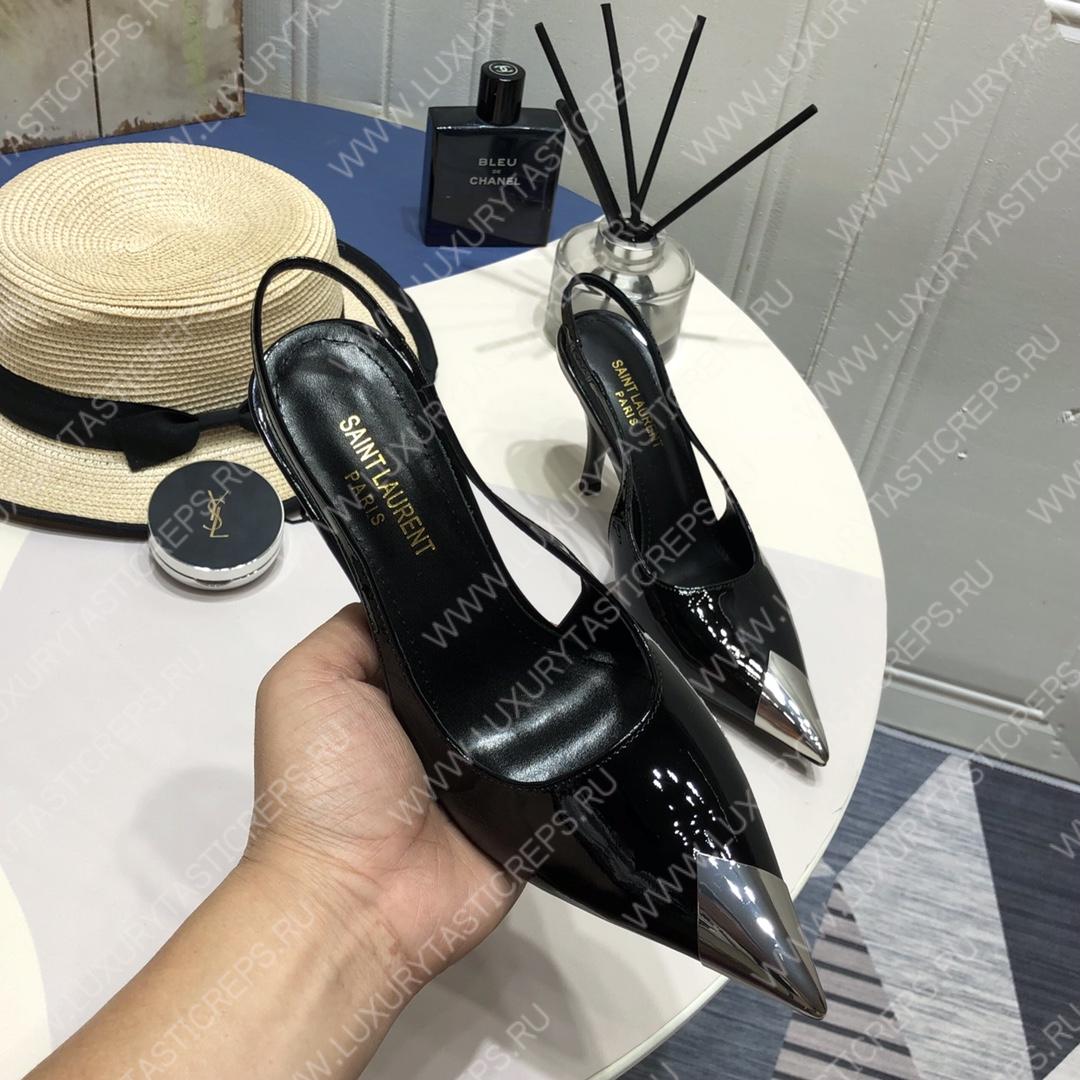 YVES SAINT LAURENT KISS SLINGBACK PUMPS BLACK 7315201TV001000