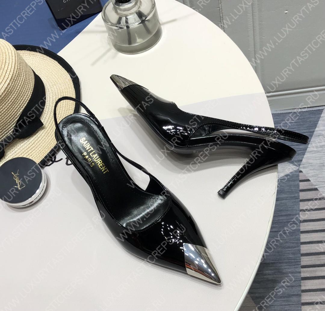 YVES SAINT LAURENT KISS SLINGBACK PUMPS BLACK 7315201TV001000