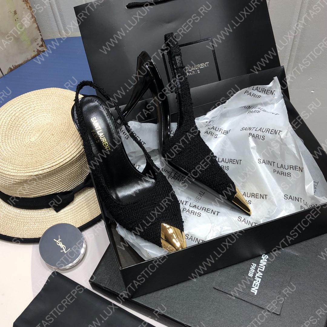 YVES SAINT LAURENT KISS SLINGBACK PUMPS BLACK 7315201TV001000