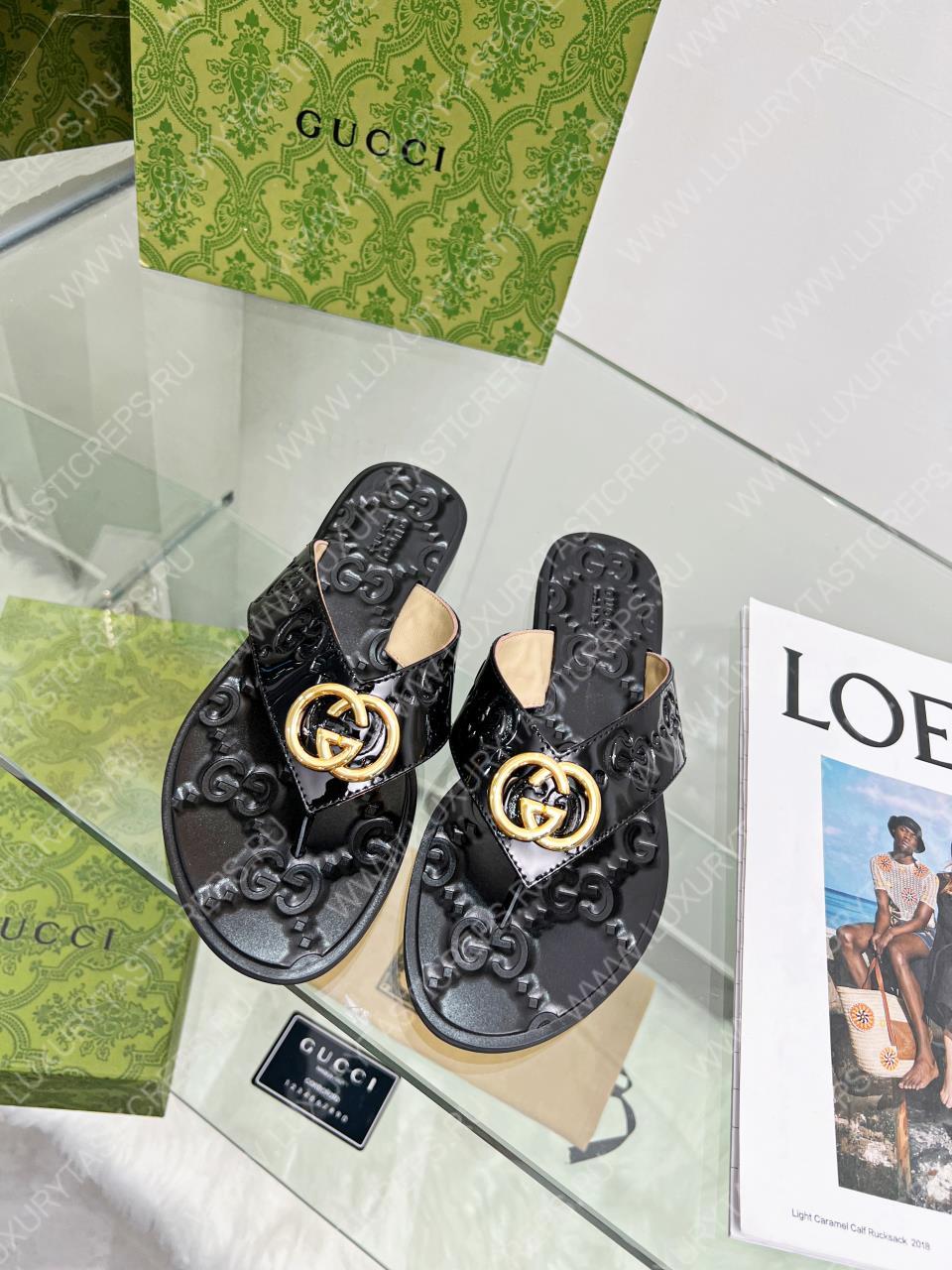 G*u*i gg thong web sandal black 612138