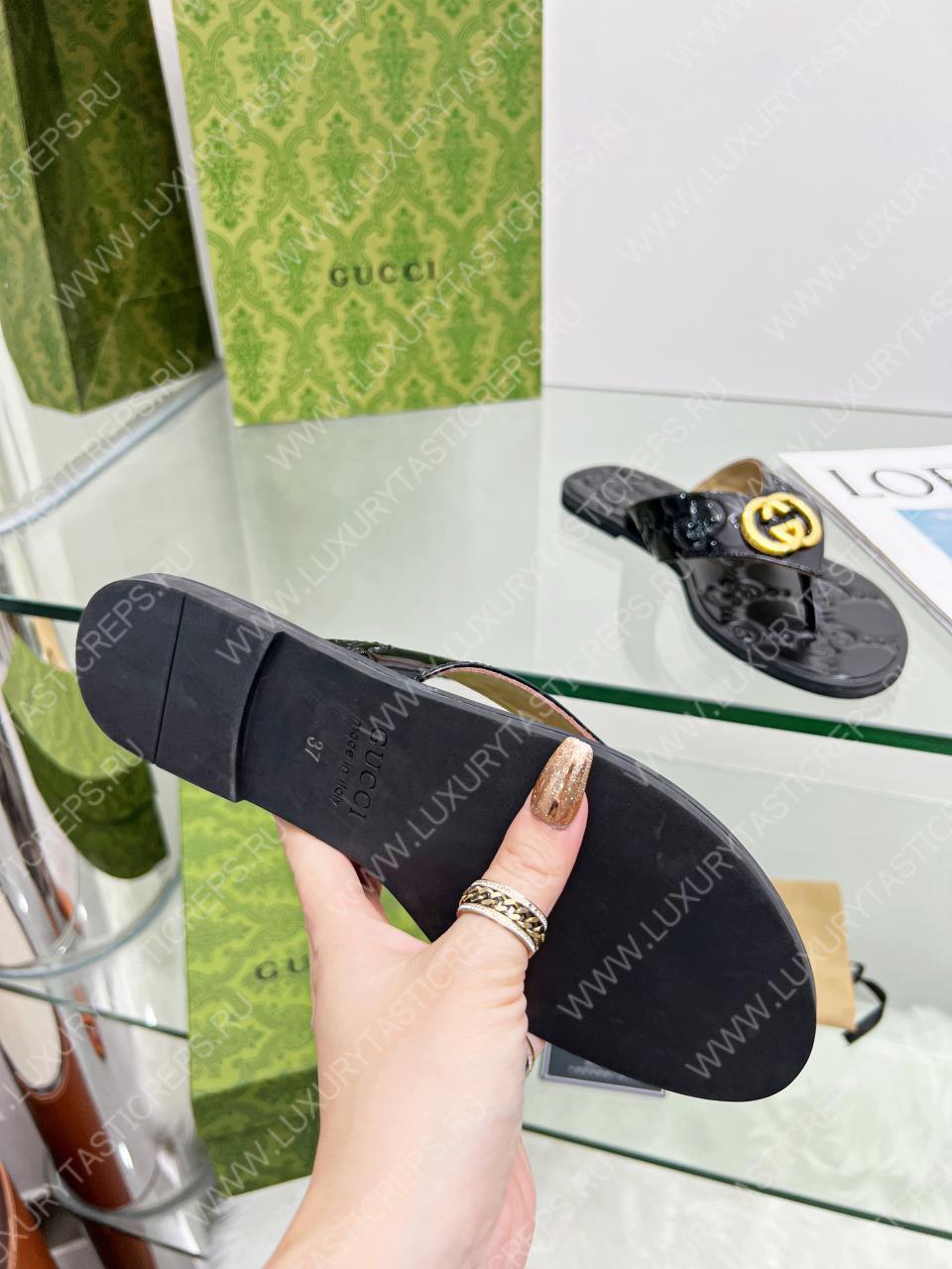 G*u*i gg thong web sandal black 612138