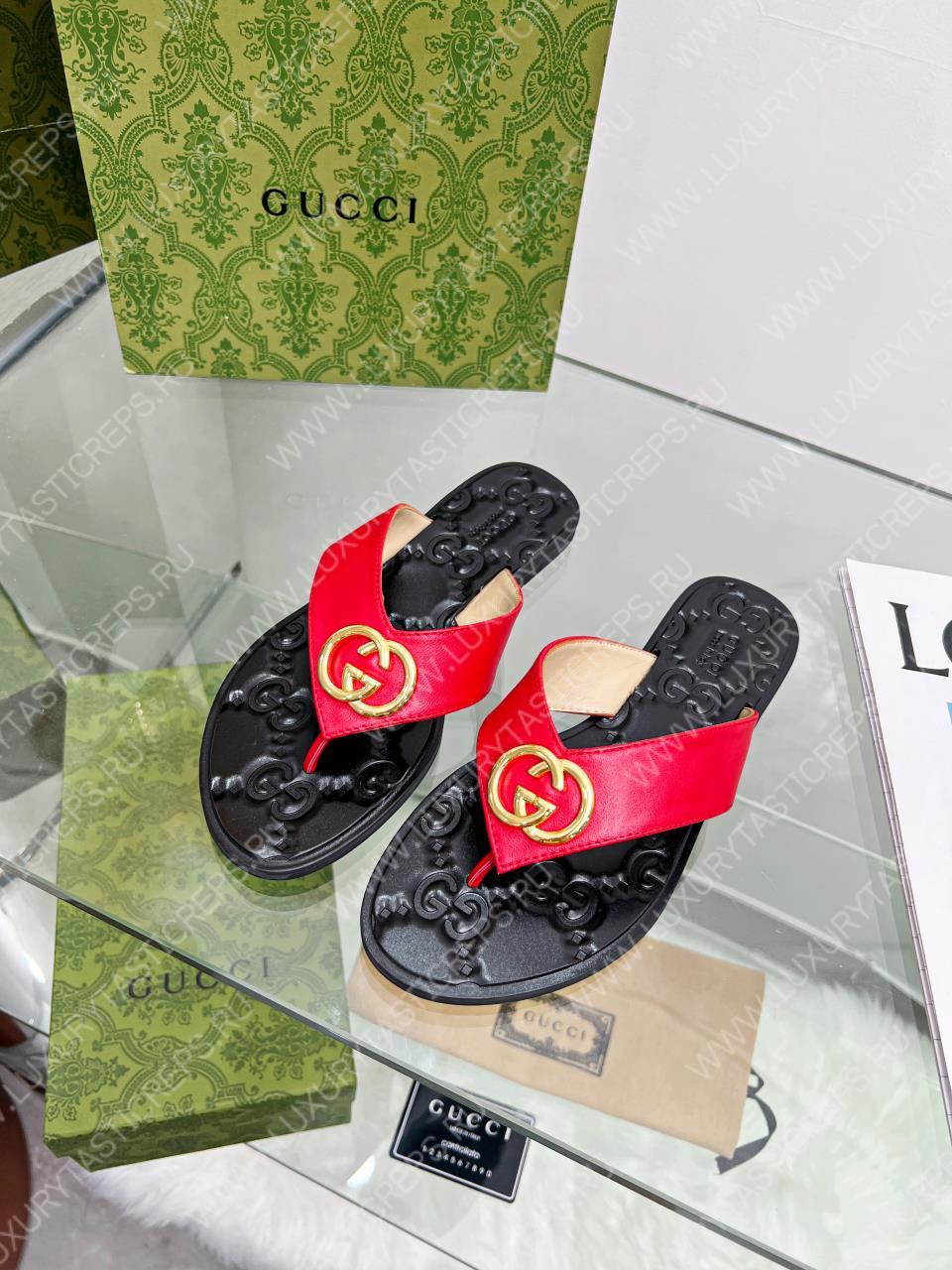 G*u*i gg thong web sandal red 612138