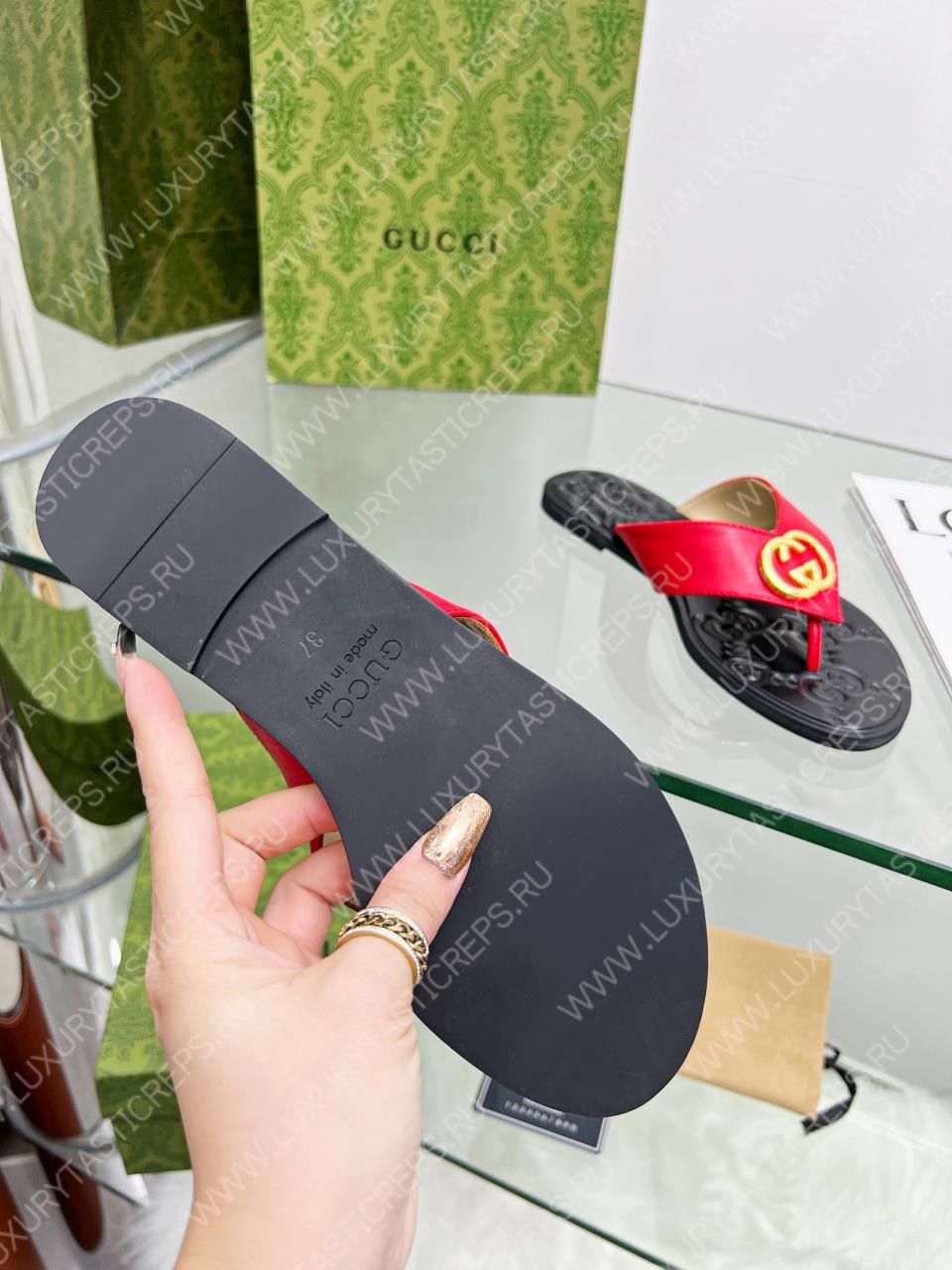 G*u*i gg thong web sandal red 612138