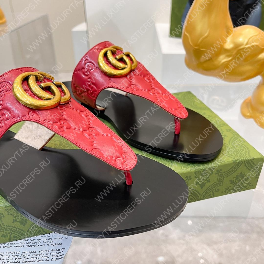 G*u*i interlocking g thong sandal red 739048