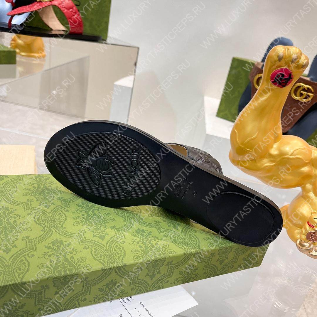 G*u*i interlocking g thong sandal black 739048