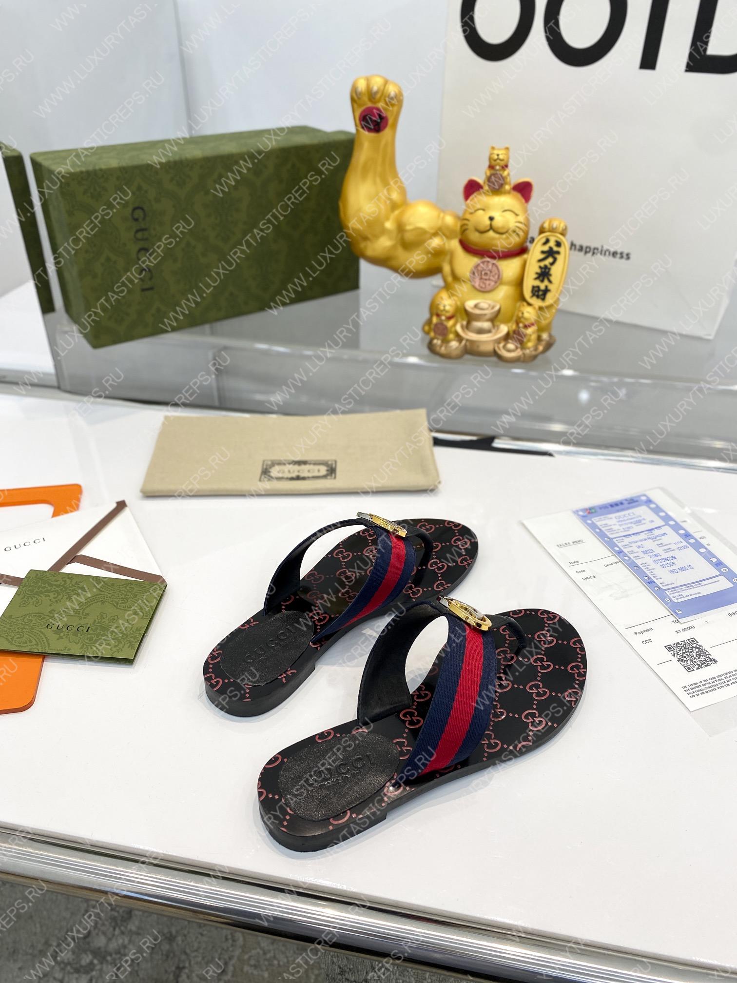 G*u*i gg thong web sandal red and blue 612138