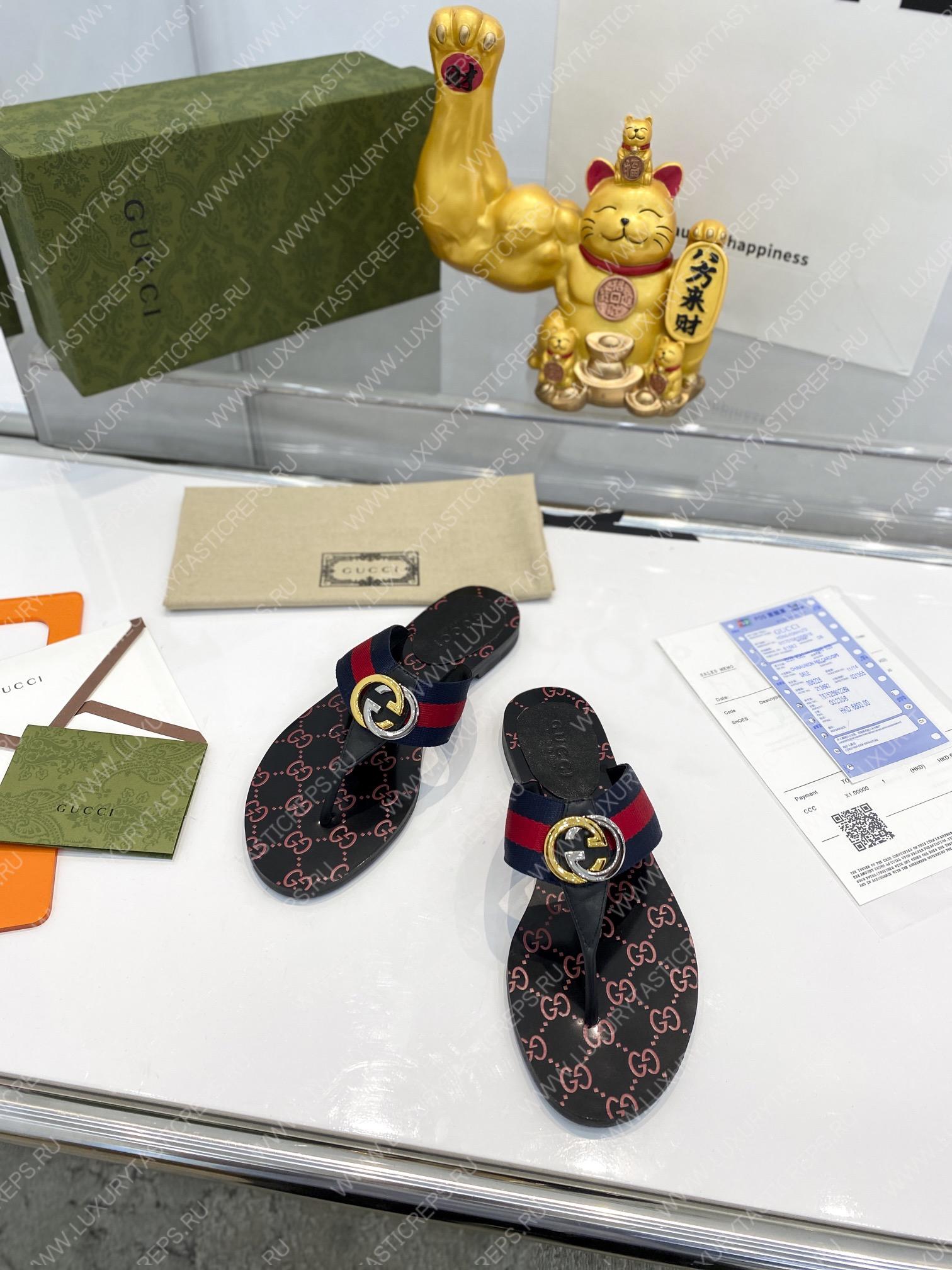 G*u*i gg thong web sandal red and blue 612138