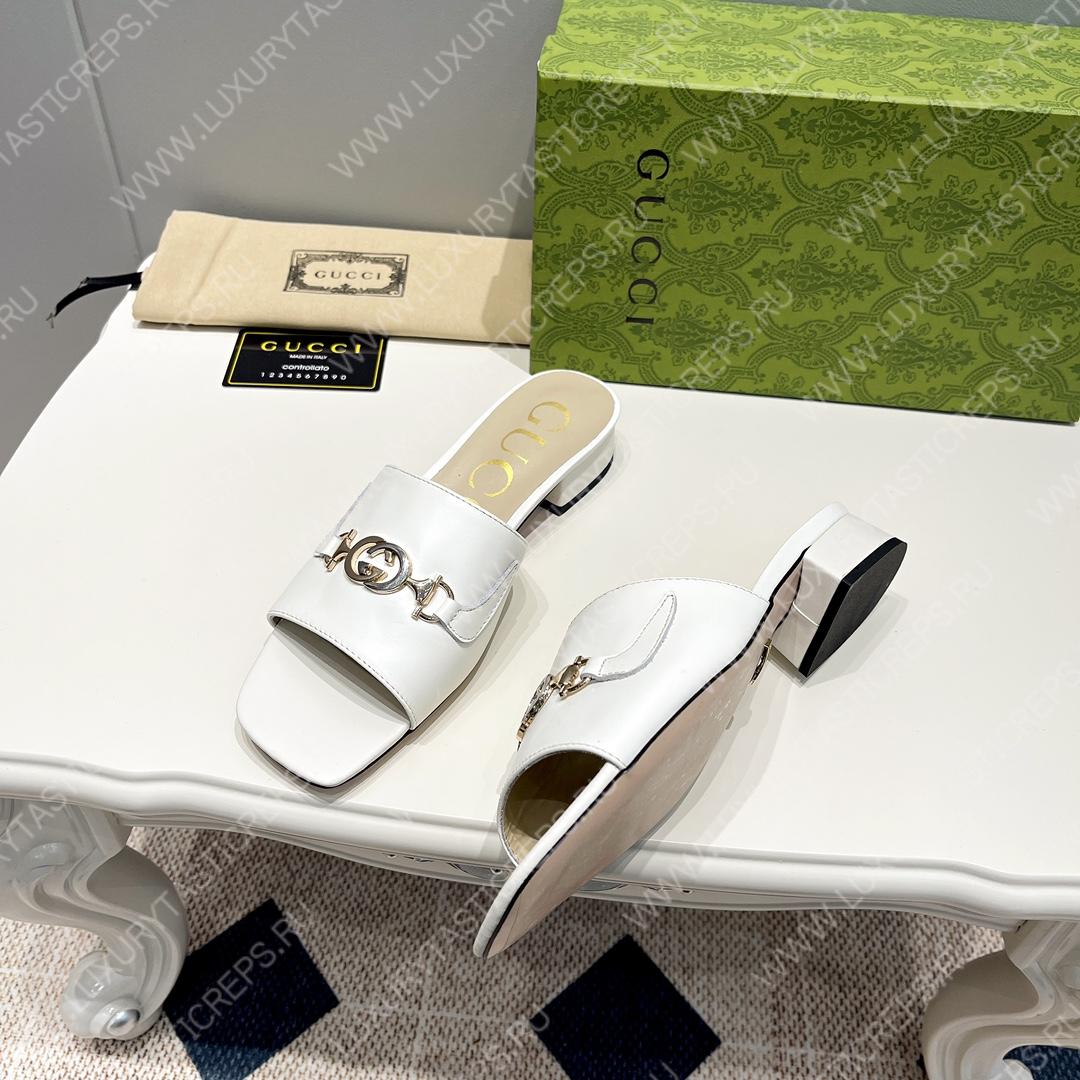 G*u*i interlocking g sandal white 694451