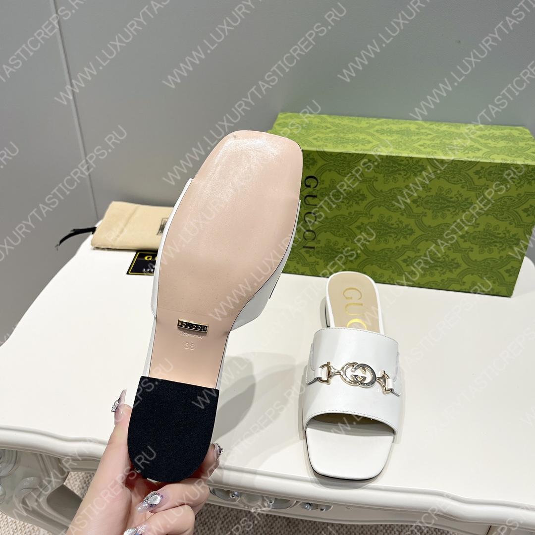 G*u*i interlocking g sandal white 694451