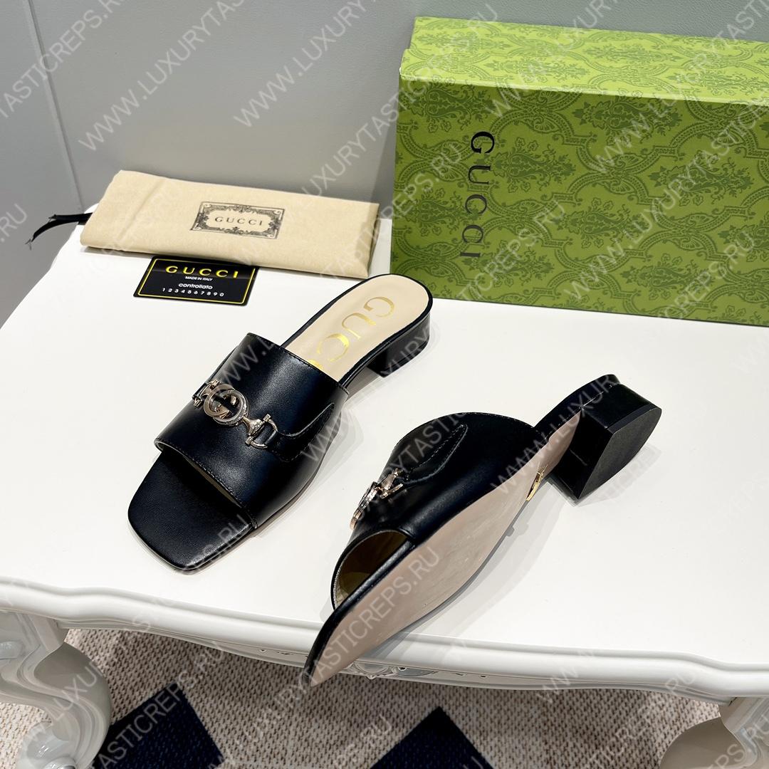 G*u*i interlocking g sandal black 694451