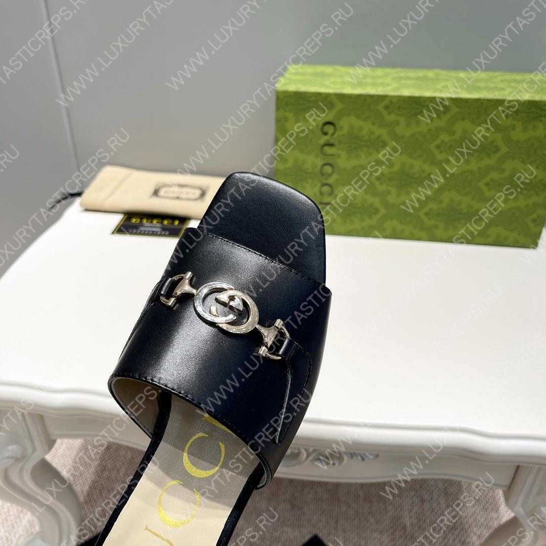 G*u*i interlocking g sandal black 694451