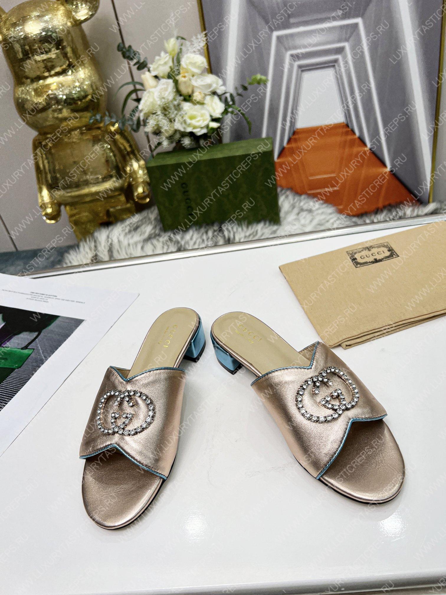 G*u*i bruce sandals silk leather metallic 690284b8b204862