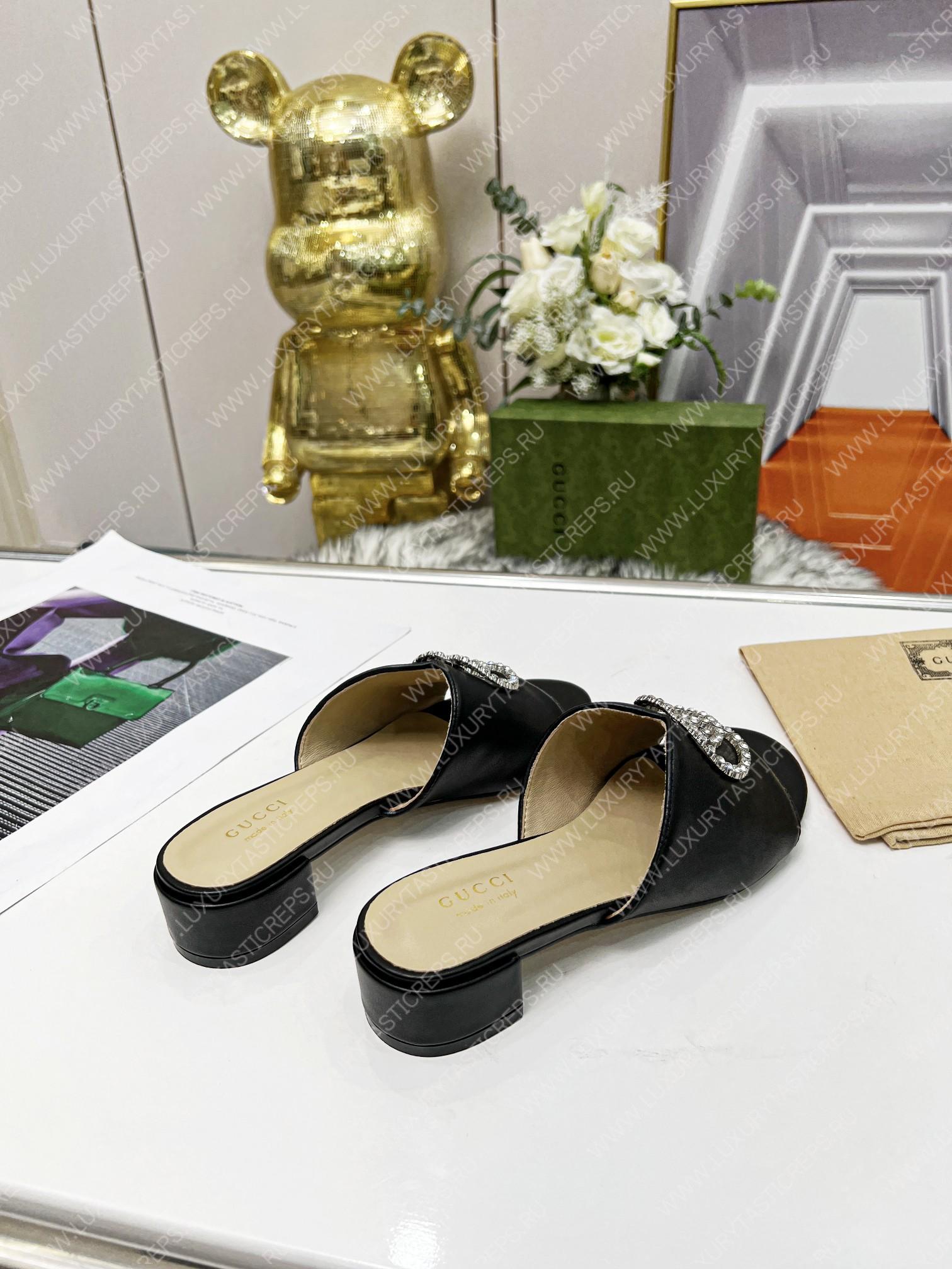 G*u*i bruce sandals silk leather black 690284b8b204862