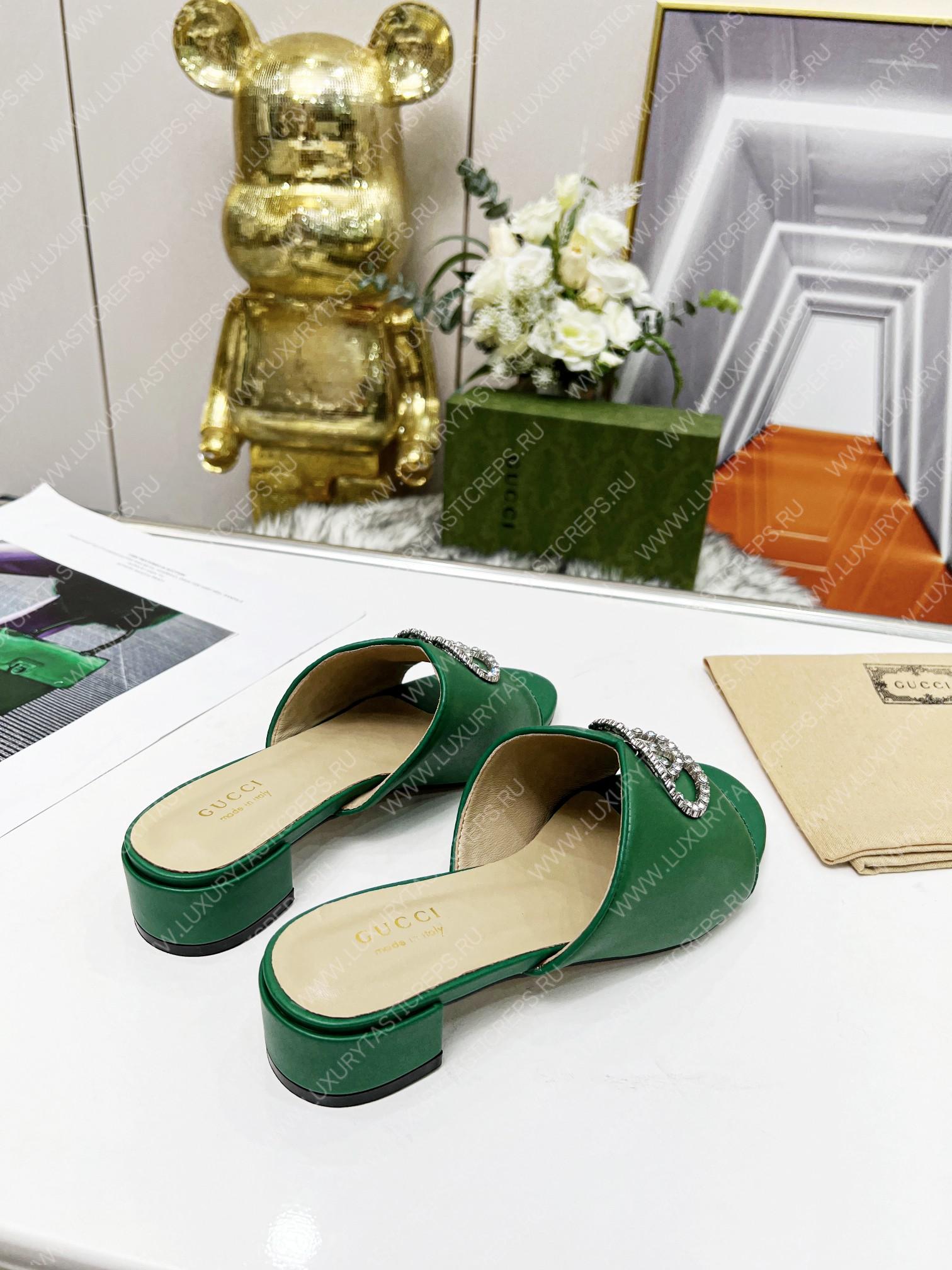 G*u*i bruce sandals silk leather green 690284b8b204862