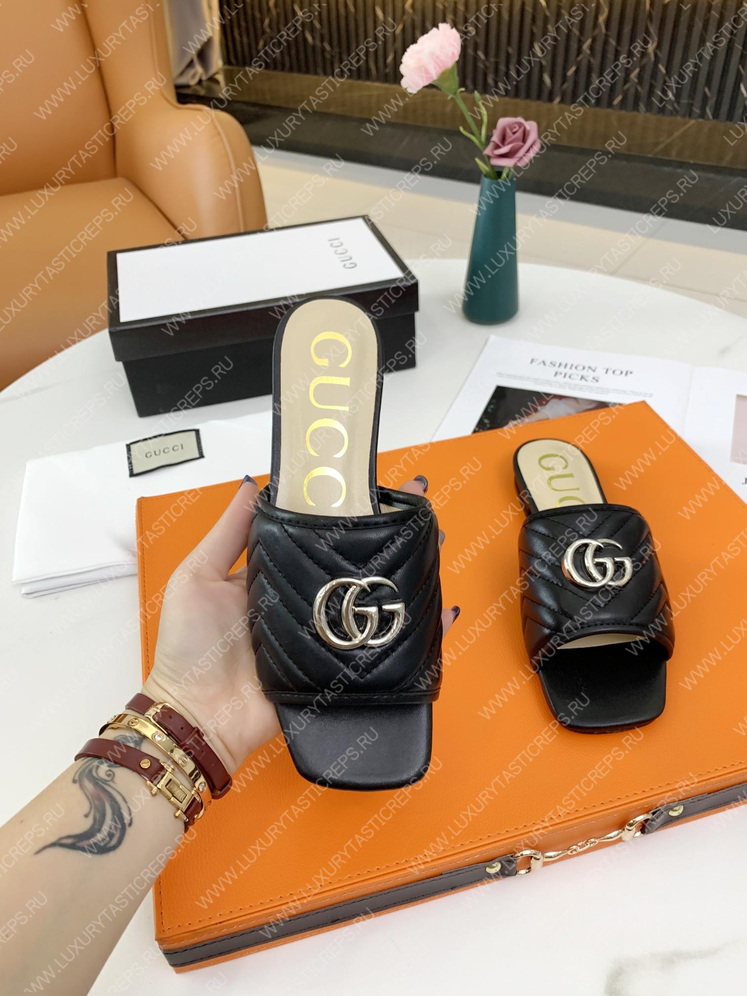 G*u*i double g open toe sandals black 15425109