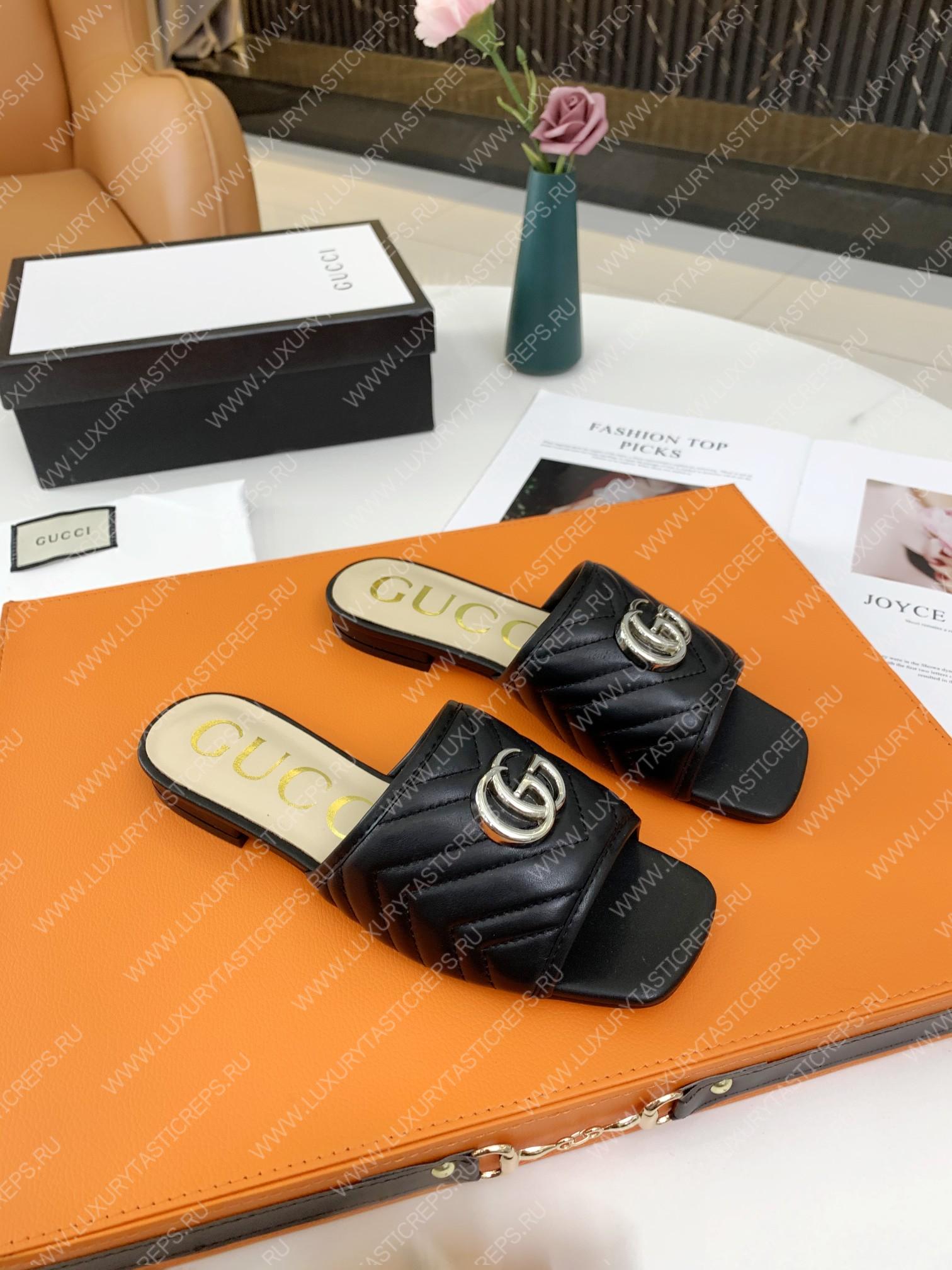 G*u*i double g open toe sandals black 15425109