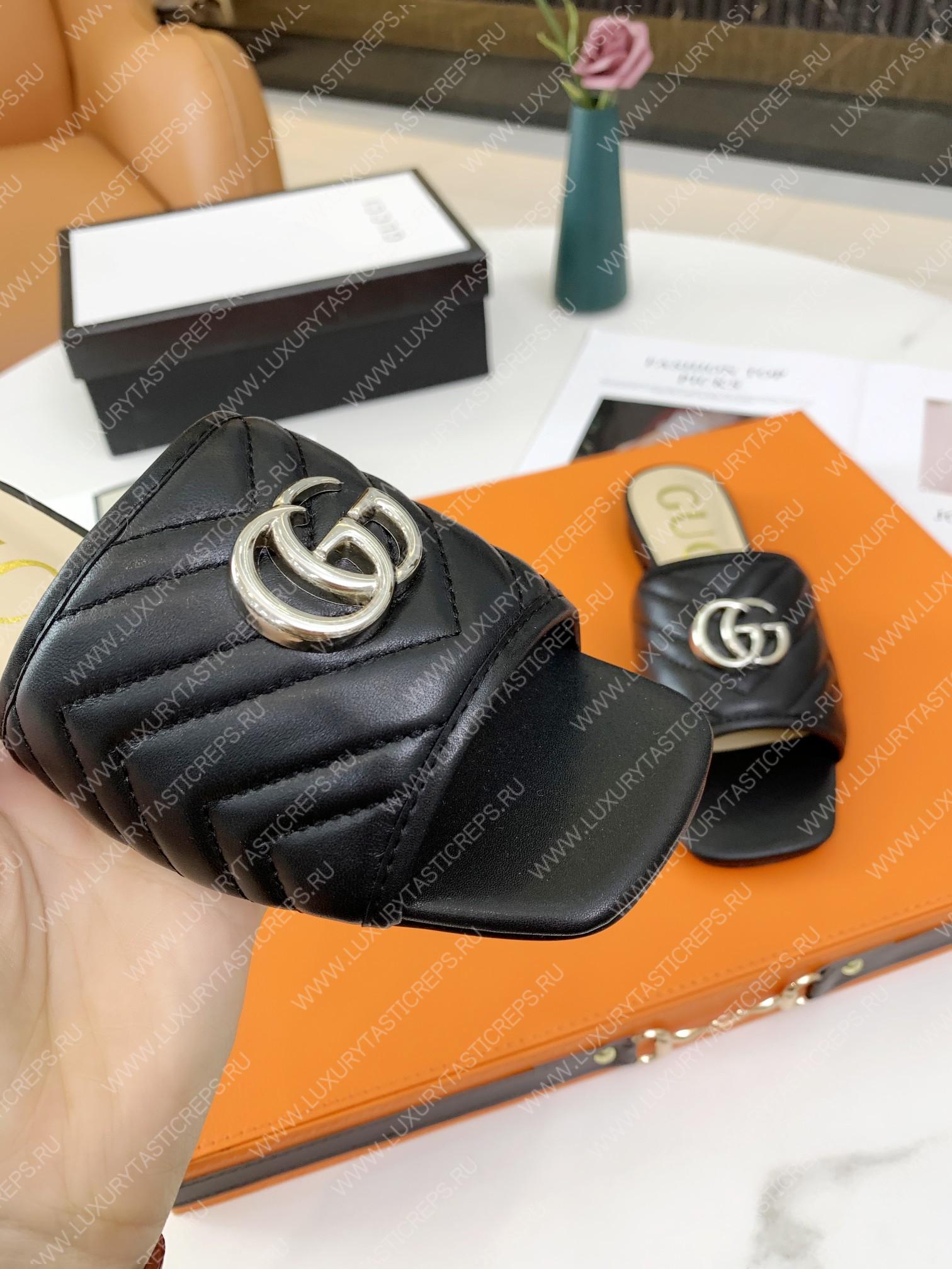 G*u*i double g open toe sandals black 15425109