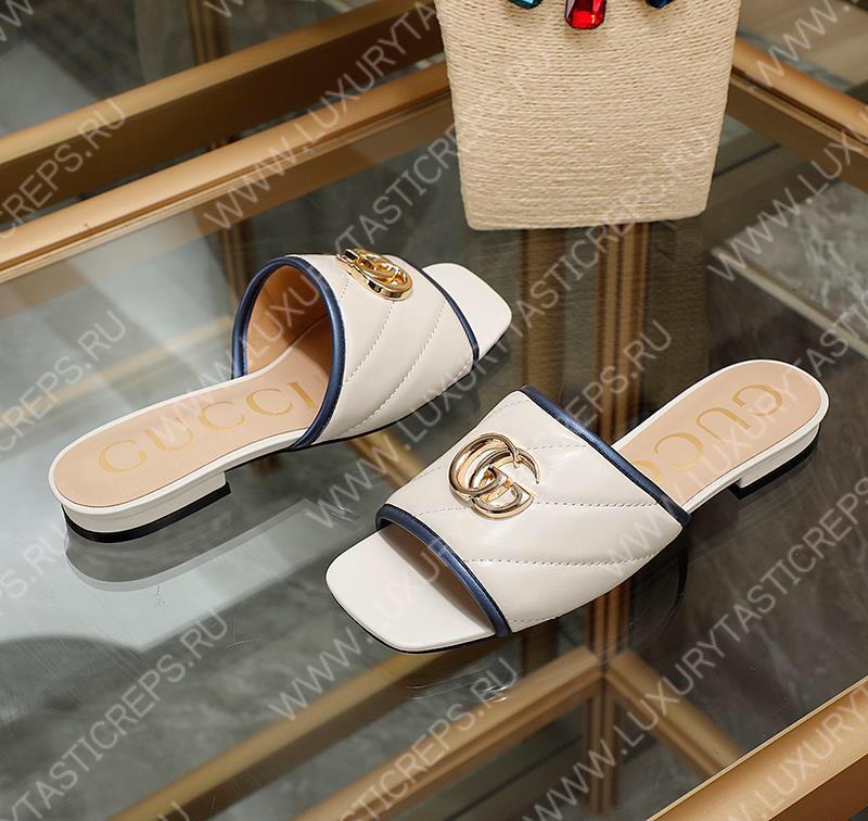 G*u*i leather white mules 26327290