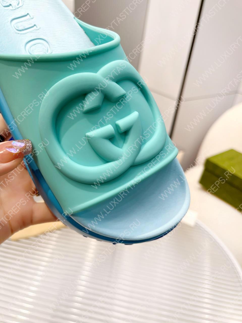G*u*i slide sandal turquoise 692845