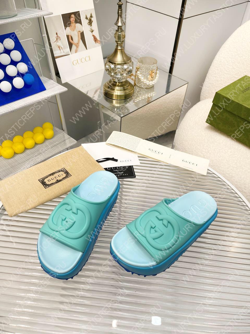 G*u*i slide sandal turquoise 692845