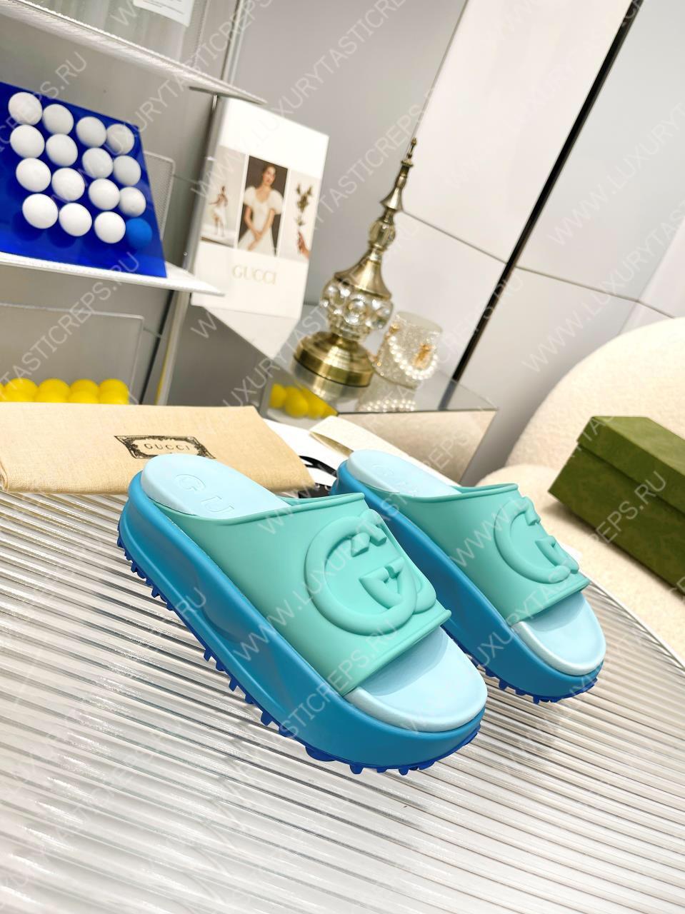 G*u*i slide sandal turquoise 692845