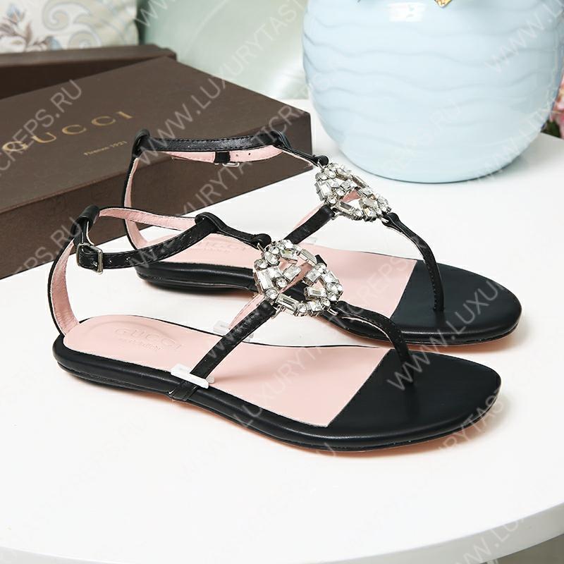 G*u*i gg sparkling thong flat sandal gold, silver and black 497444