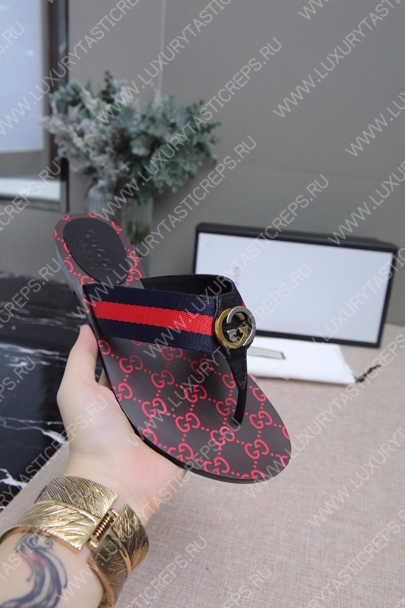 G*u*i gg web sandals black kaki/red 612138