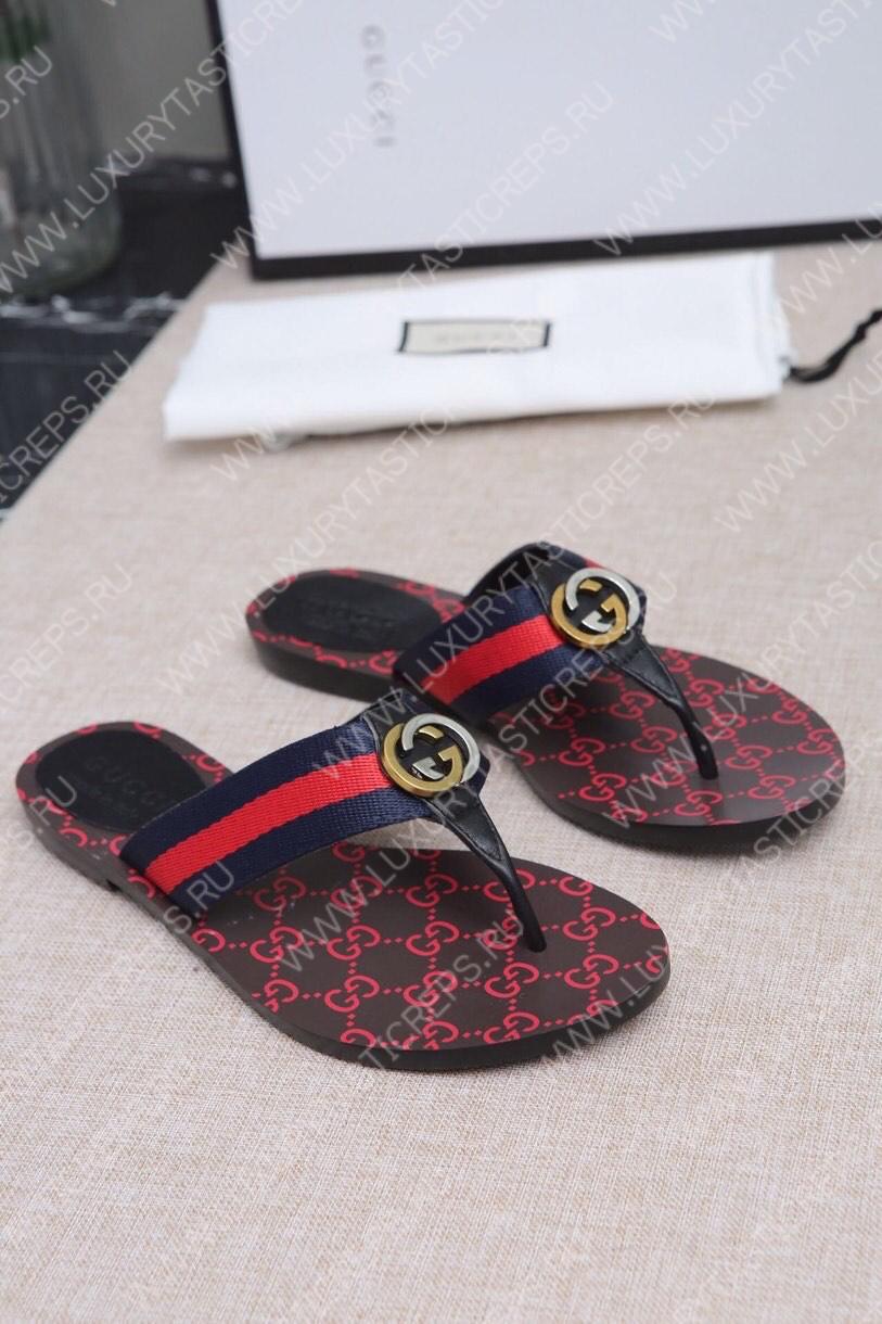 G*u*i gg web sandals black kaki/red 612138