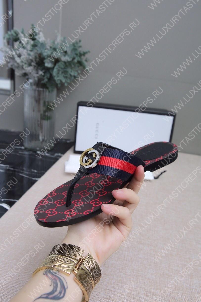 G*u*i gg web sandals black kaki/red 612138