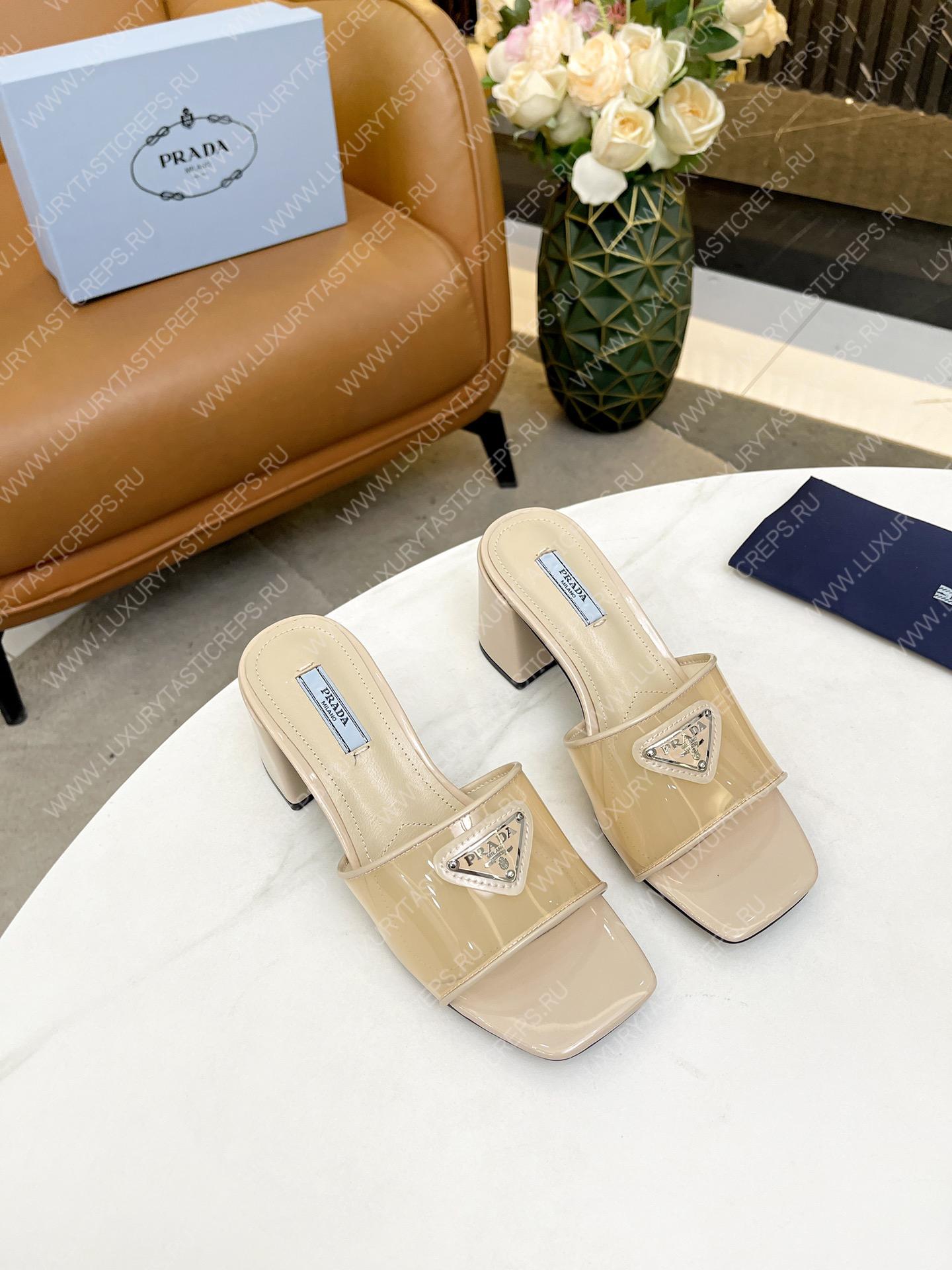 Pra*a plexiglas and patent leather sandals desert beige 1xx644