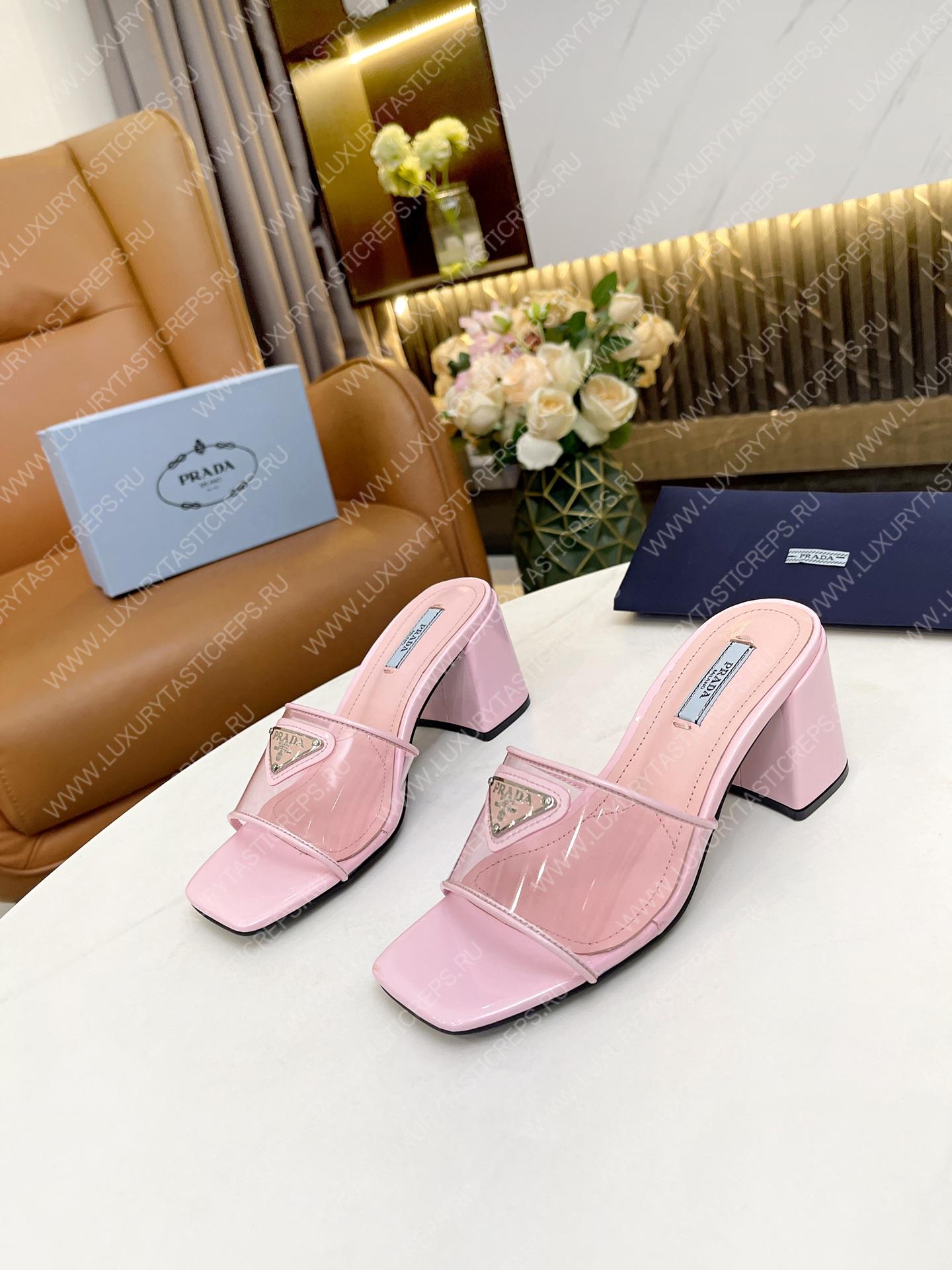Pra*a plexiglas and patent leather sandals pink 1xx644