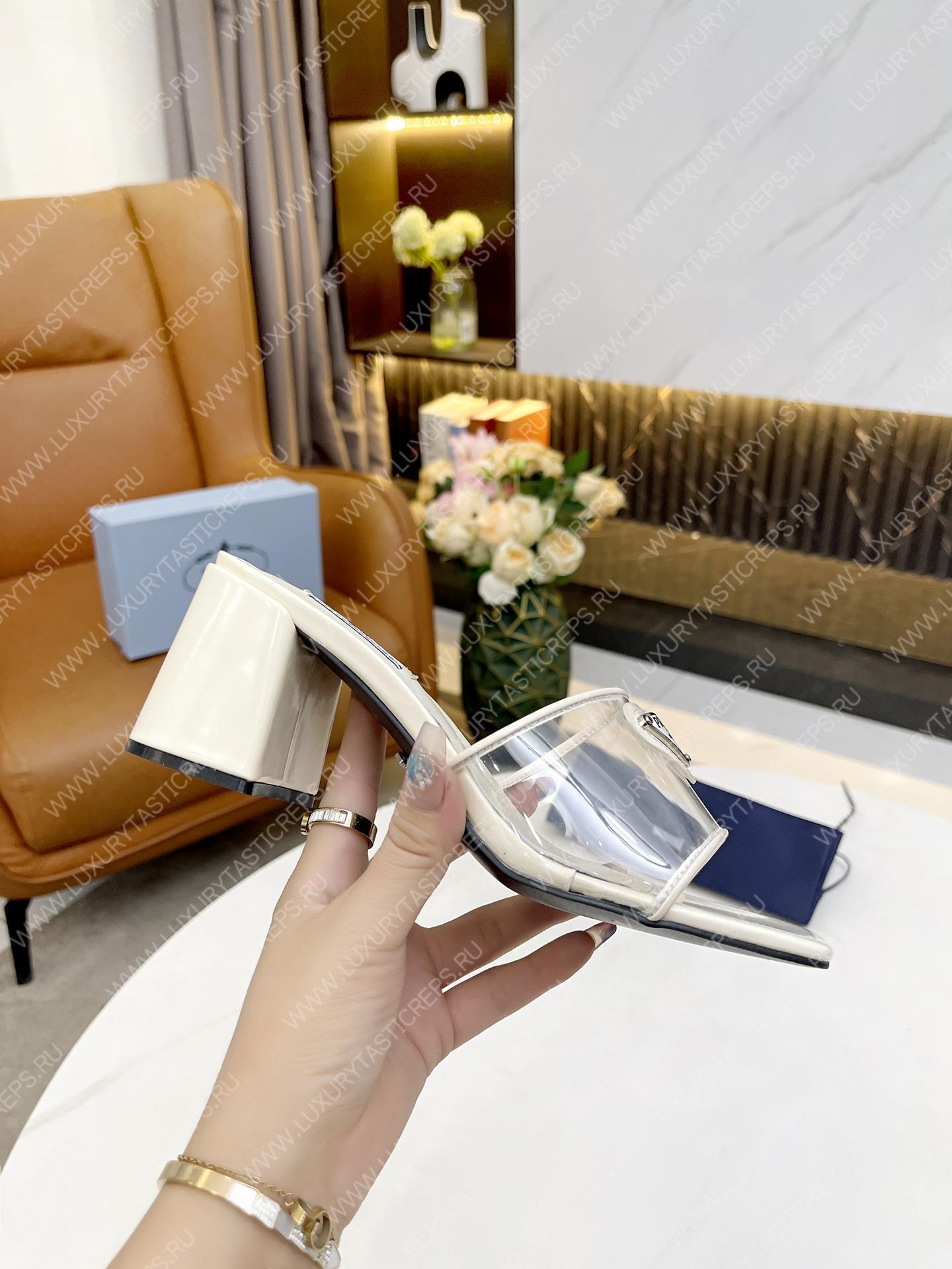 Pra*a plexiglas and patent leather white patent leather 1xx644