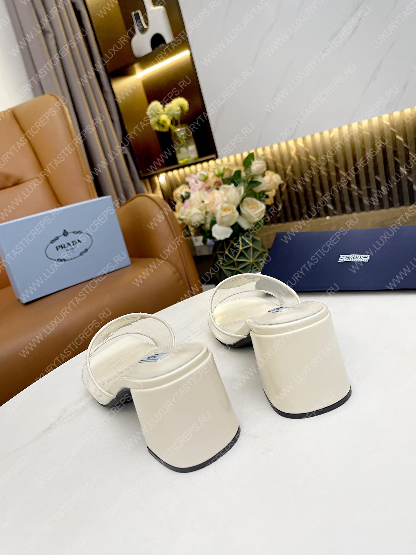 Pra*a plexiglas and patent leather white patent leather 1xx644